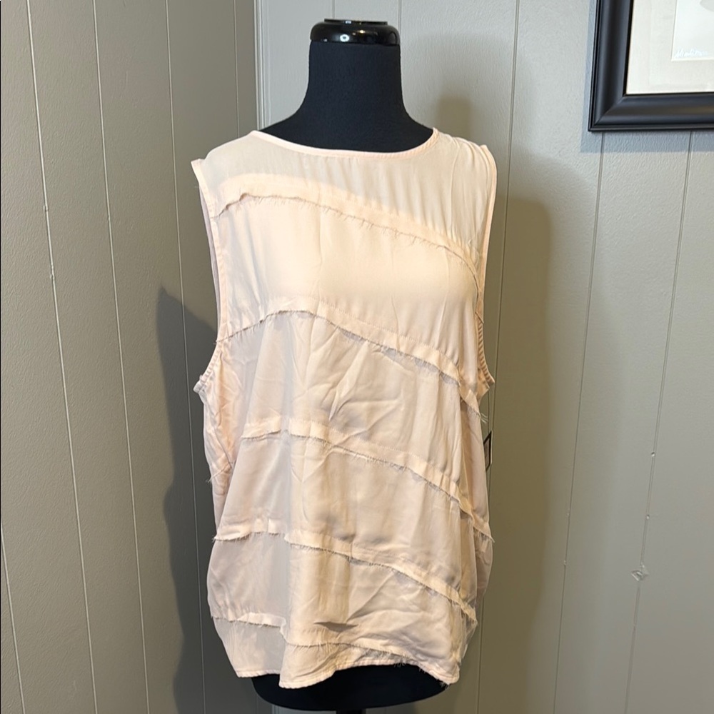 Z Halogen Blush Stitch Layered Sleeveless Tank Top